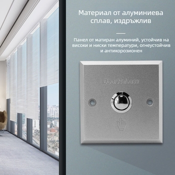 GEKRONE метален бутонен превключвател, панел от алуминиева сплав с брусирана повърхност, врата със сензор и система за контрол на достъпа