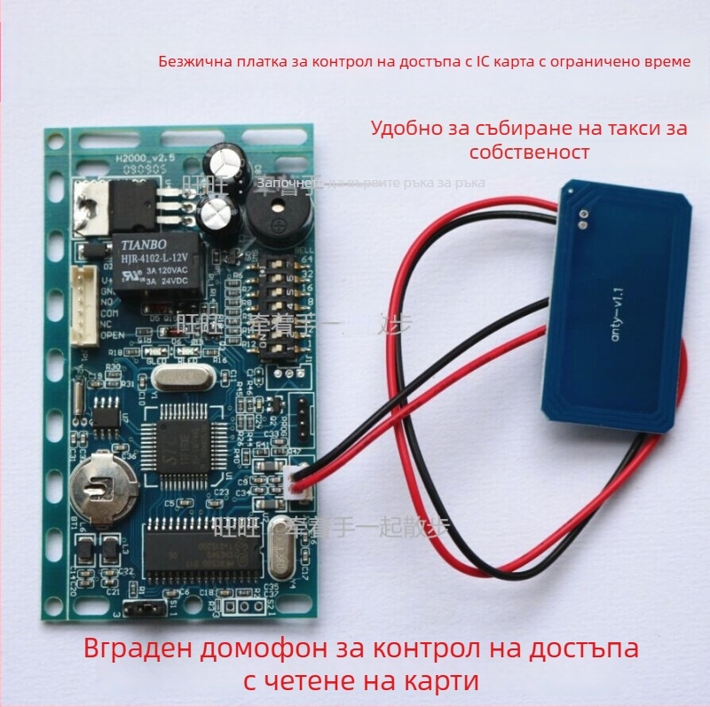 Достъп с IC карта без кабели, офлайн режим, таймер и брояч на достъпите, IC-вградена система за домофон в сградата
