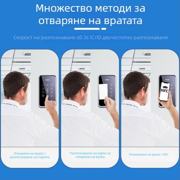 Двучастотна водоустойчива система за достъп с парола и NFC за мобилен телефон, електромагнитна система за врати, магнитен заключващ механизъм за еднокрилни и двукрилни стъклени врати