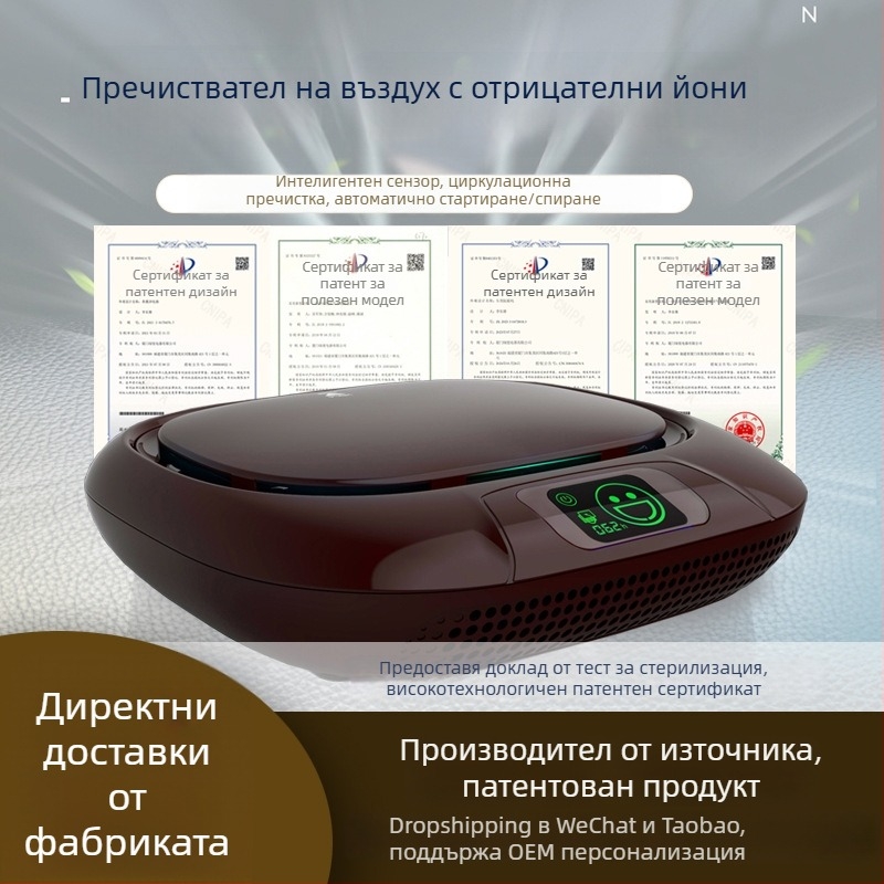Greenness Пречиствател на въздуха за автомобил OZ-80 с отрицателни йони за стерилизация, премахване на прах и миризма, PM2.5 филтрация