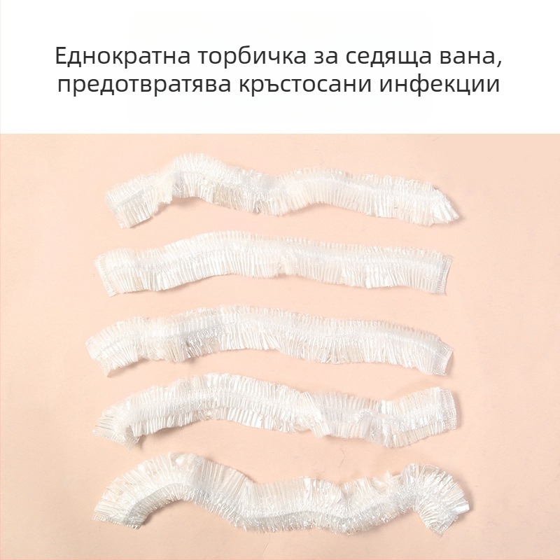 Еднократна чанта за седяща вана, голям размер, дебела, за седяща вана и ваничка за крака, пластмасова торба