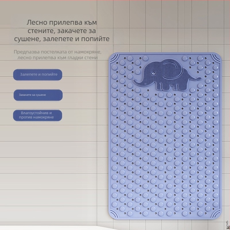 Персонализирана антихлъзгаща се баня постелка с вакуумни чашки, за вана и душ, с масажни балончета