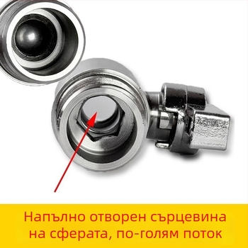 304 неръждаема стомана, 1/2 in право поток до 3/4 in водопровод редуктор със външна резба, двойно съединение, кран с топка за топла и студена вода, превключвател за бойлер