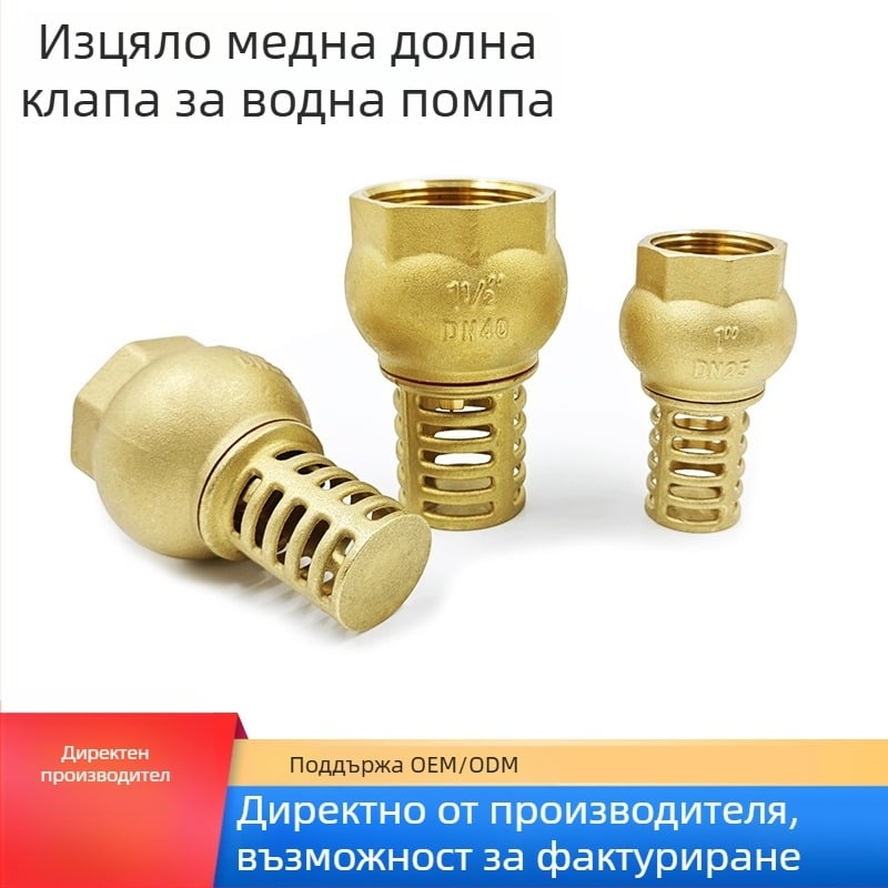 Месингов долен клапан за водна помпа – пружинен обратен клапан с NPT резба