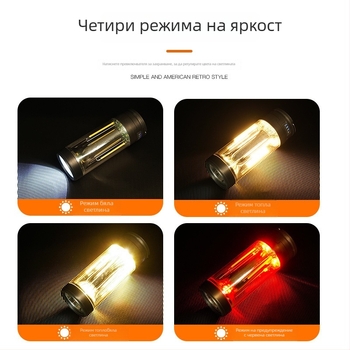 Нов три в едно къмпинг фенер: мултифункционална LED работна лампа с магнитна предупредителна светлина