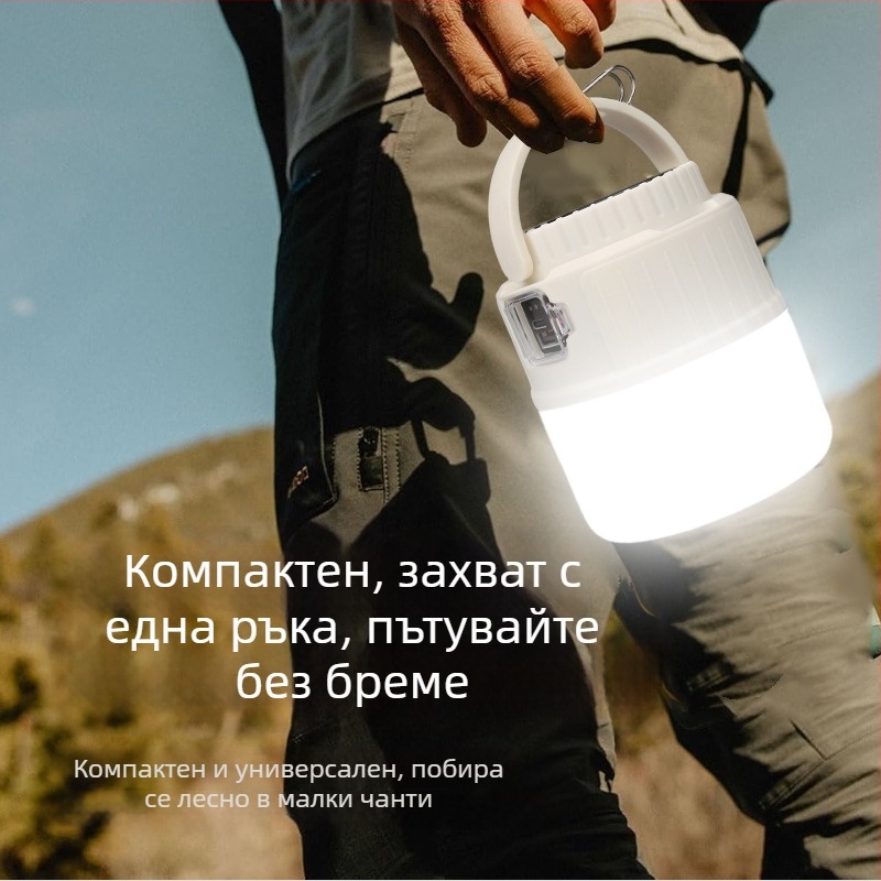 Слънчева къмпинг лампа за палатка, аварийно осветление при прекъсване на електричеството, презареждаема, дълга батерия, висяща лампа