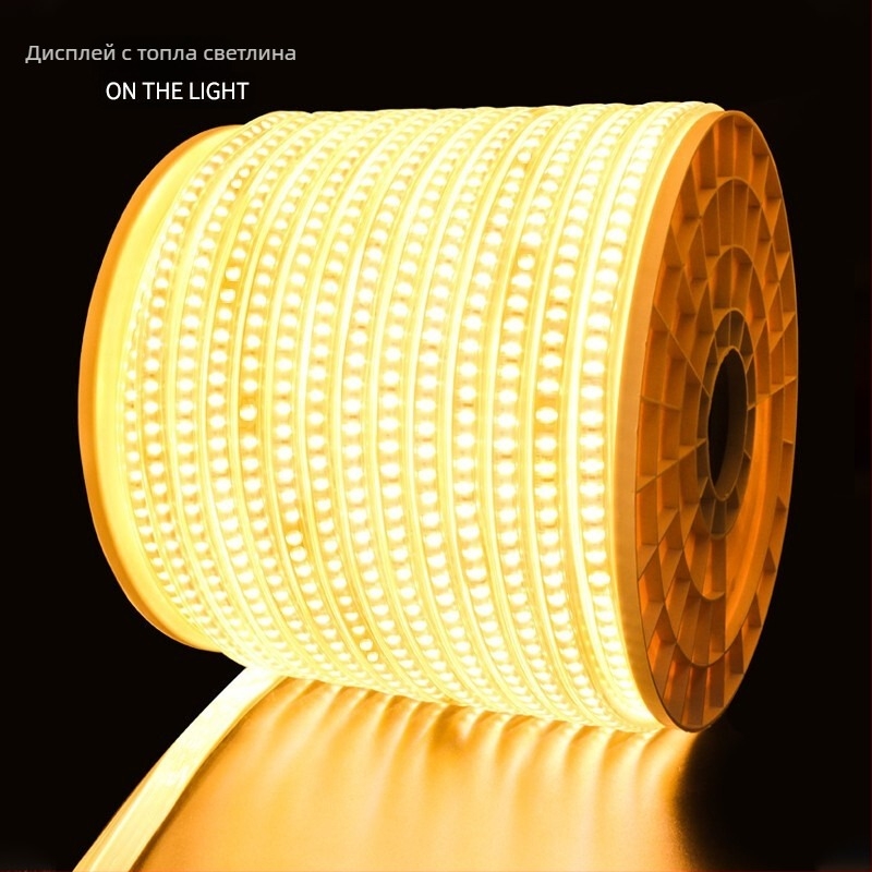 LED лента 220V, външна водоустойчива, 2835 чипове, 3038, извита повърхност за инженерно осветление за външна и вътрешна употреба