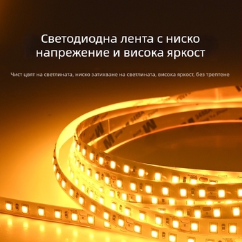 LED лента Ice Blue 24V, 120 светодиоди (2835), вътрешно атмосферно осветление