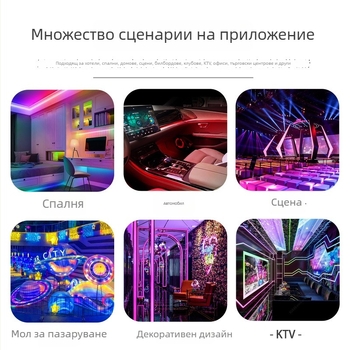 LED лента Ice Blue 24V, 120 светодиоди (2835), вътрешно атмосферно осветление