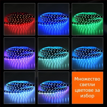 RGB външен IC цветопроменящ LED лента, 12V/24V, черна вградена лента, атмосфера за заведения