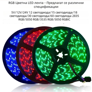 RGB LED лента за светлина, гъвкава, 5V/12V/24V/36V, цветна фантазия за спалня, двор и телевизионен фон