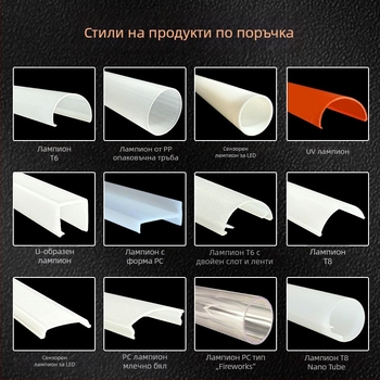 Матов поликарбонатен абажур за LED линейно осветление, правоъгълен пластмасов абажур за шкаф, по поръчка