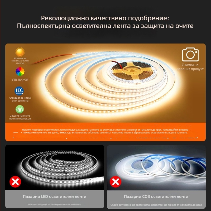LED лента: конектори без запояване за директни ъгли, 2-проводни и 3-проводни опции, кристално без запояване, висока яркост
