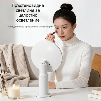 Оптово персонализирано LED осветено огледало за грим, триецветен сензорен контрол, осветление с висока дефиниция, настолно огледало за грим