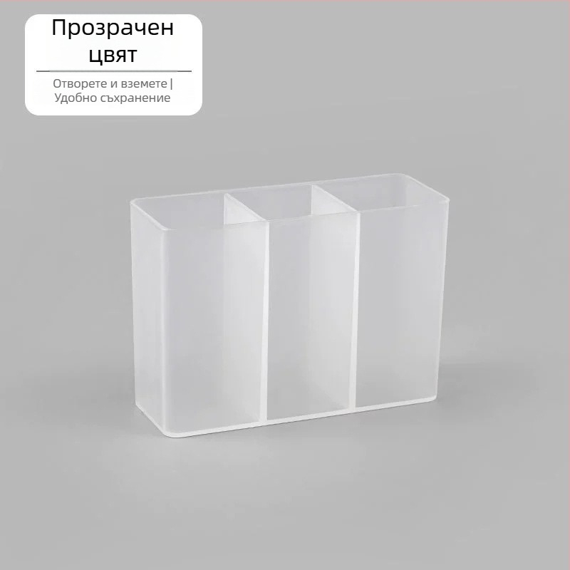 Стенно монтиран огледален шкаф за баня със разделители за козметика, прозрачен органайзер за червила, молив за вежди, ножици и четки