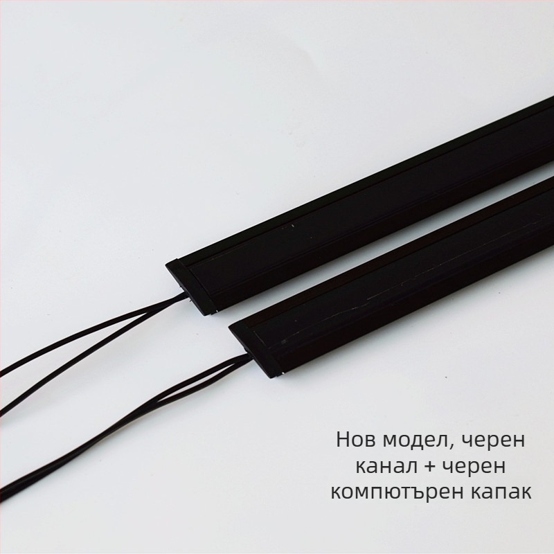 LED лента 220V, черна, вградена в шкаф за вино/витрина, плоска, супер ярка, твърда лента, без трансформатор