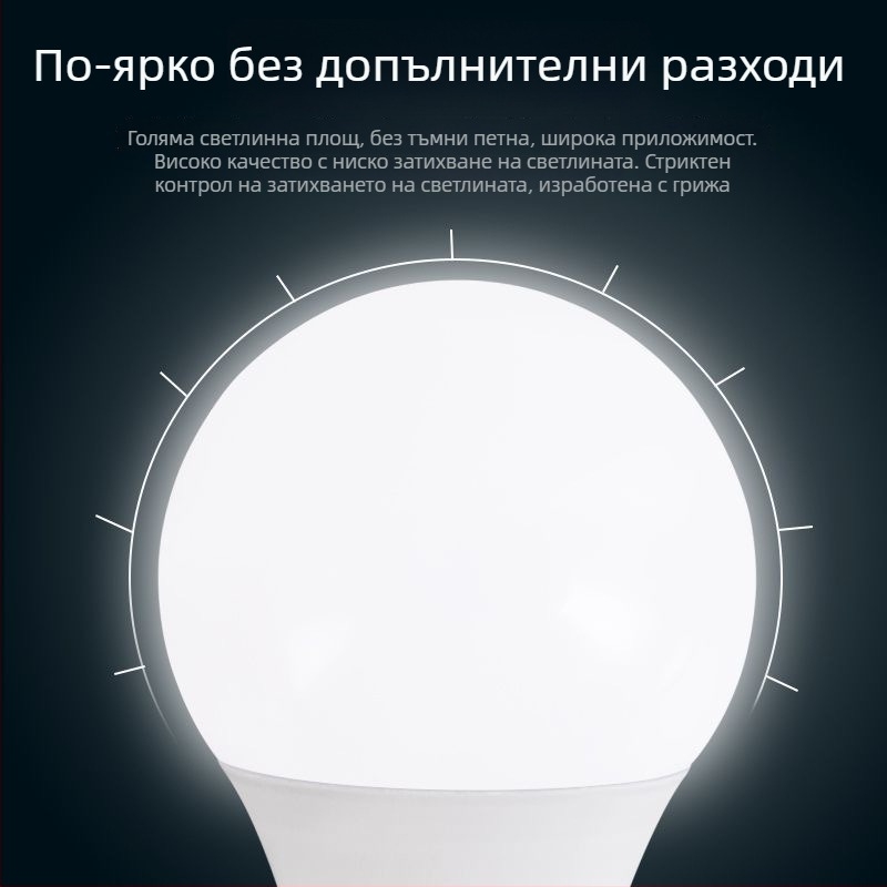 LED крушка за дома E27, енергоспестяваща, супер ярка, бяла светлина, защита за очите, хол, IP54 водоустойчива