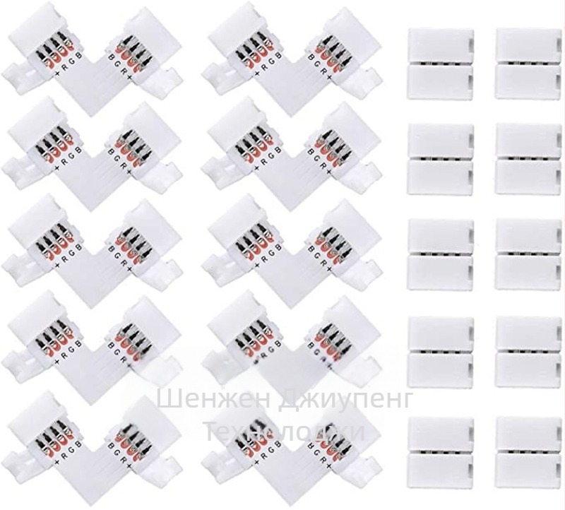 RGB конектор за LED ленти без заваряване с клипс – комплект за бърз монтаж