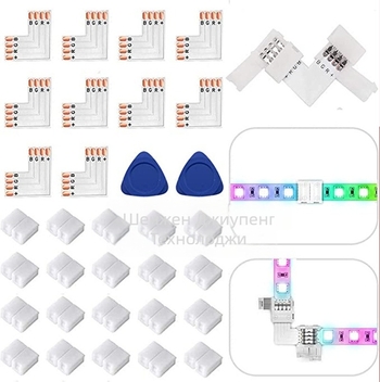 RGB LED лента с клипсови клеми – комплект за бързо свързване