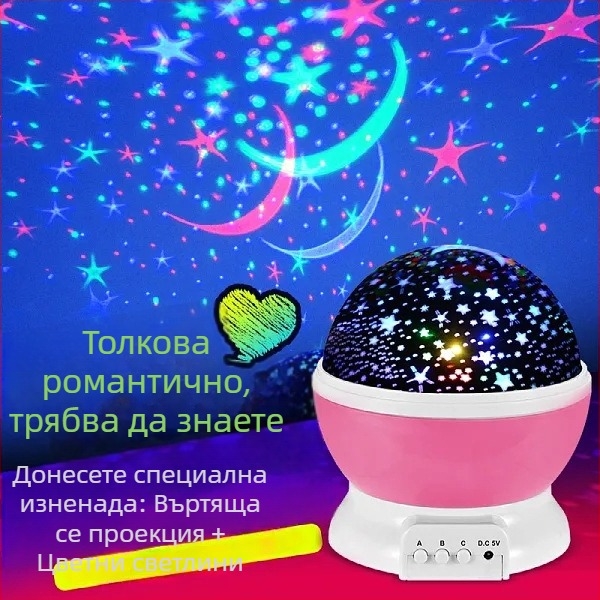 Проектор за звездно небе и нощна лампа за спалня - атмосферно осветление на тавана