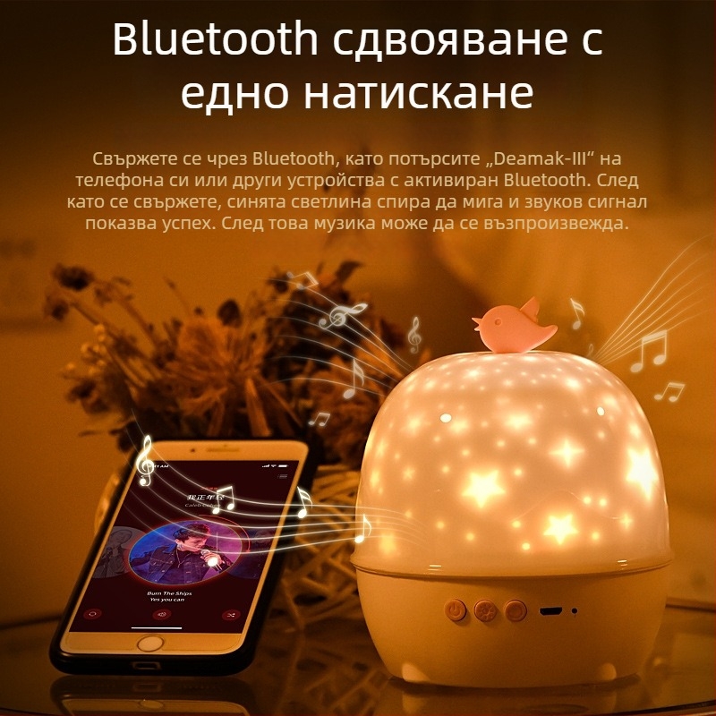 LED проектор за звездно небе, въртяща се нощна лампа – подарък за Свети Валентин и детски рождени дни