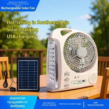 Соларен вентилатор с LED осветление и Bluetooth за външна употреба