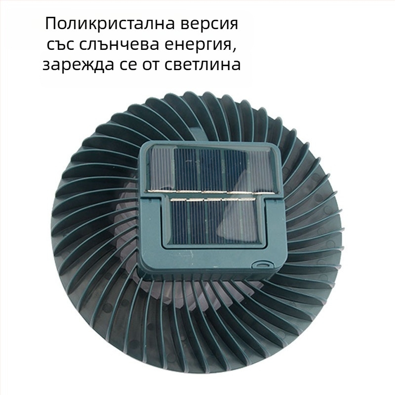 LED къмпинг фен със стойка и соларно зареждане, светодиодно осветление, 5 W, 2400 мАч