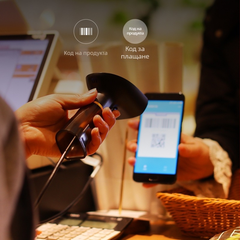 Sunmi NS021 Ръчен скенер за баркодове, USB кабелен, QR код и баркод скенер, резолюция 640x480, 3-годишна гаранция
