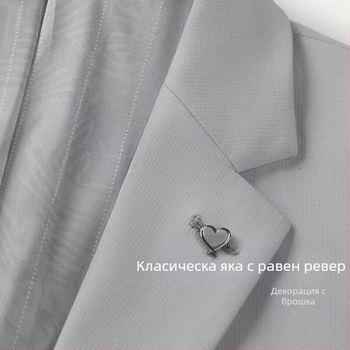 Нов мъжки сако за ежедневието с кожата приятелски мек материал и UV защита, Slim Fit, четиристранно разтягане, Notch Lapel, пролетно бизнес облекло
