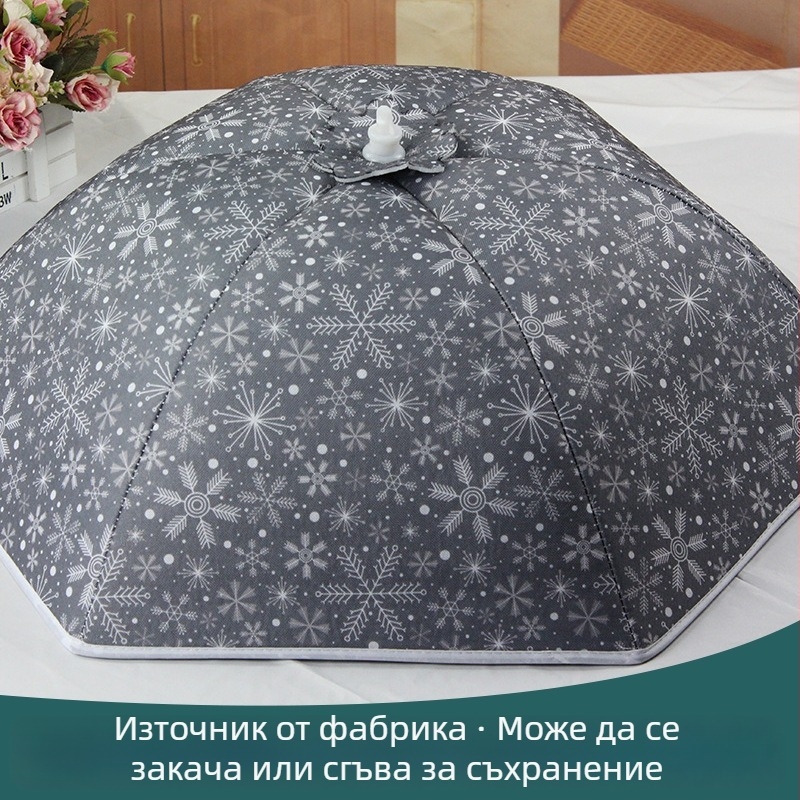 Из isolиращо покривало за храна със снежен модел за чинии, купи и ориз — против комари и насекоми