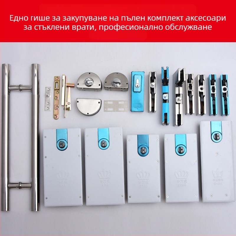 Безрамкова стъклена врата от неръждаема стомана с удебелена дръжка