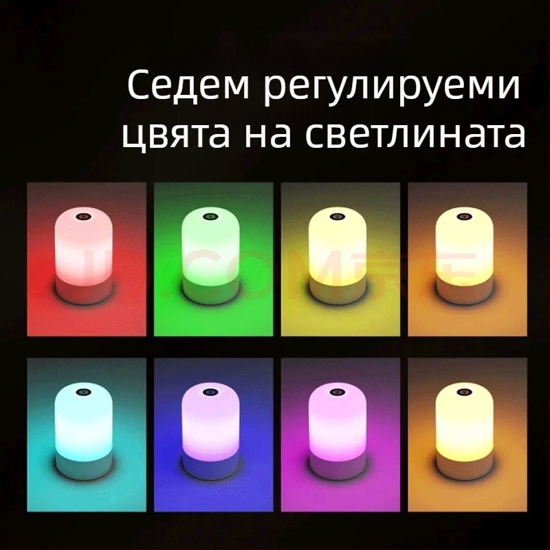 2025 Нощна лампа за спалнята, защита на очите, презареждаща се, геометричен дизайн, настолна лампа с докосване