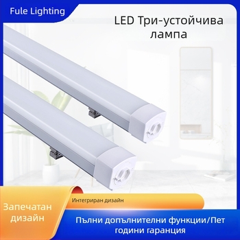 LED лампа с алуминиево-пластмасов корпус, IP65 влагозащитена, сензор, за гараж и мазе, 40W, 5200 lm, висока яркост