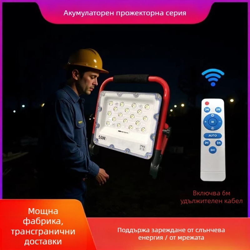 Външна водоустойчива LED прожектор лампа, висока яркост за градина и дом, преносима презареждаща се ръчна лампа