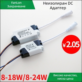 LED панелен драйвер за осветление, 8-18W, 12W и 24W, широк вход, постоянен ток, неизолиран, ултра тънко захранване за таванни панели с DC женски конектор