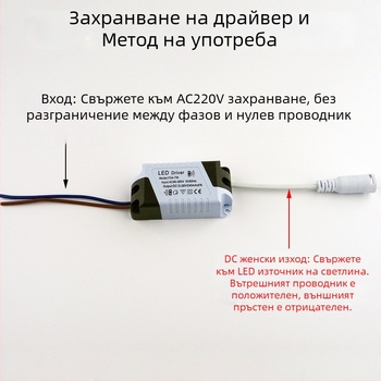 LED панелен драйвер за осветление, 8-18W, 12W и 24W, широк вход, постоянен ток, неизолиран, ултра тънко захранване за таванни панели с DC женски конектор