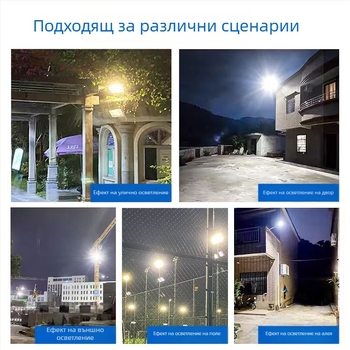 LED външен соларен прожектор за градина, водоустойчив, 100W–200W, IP67