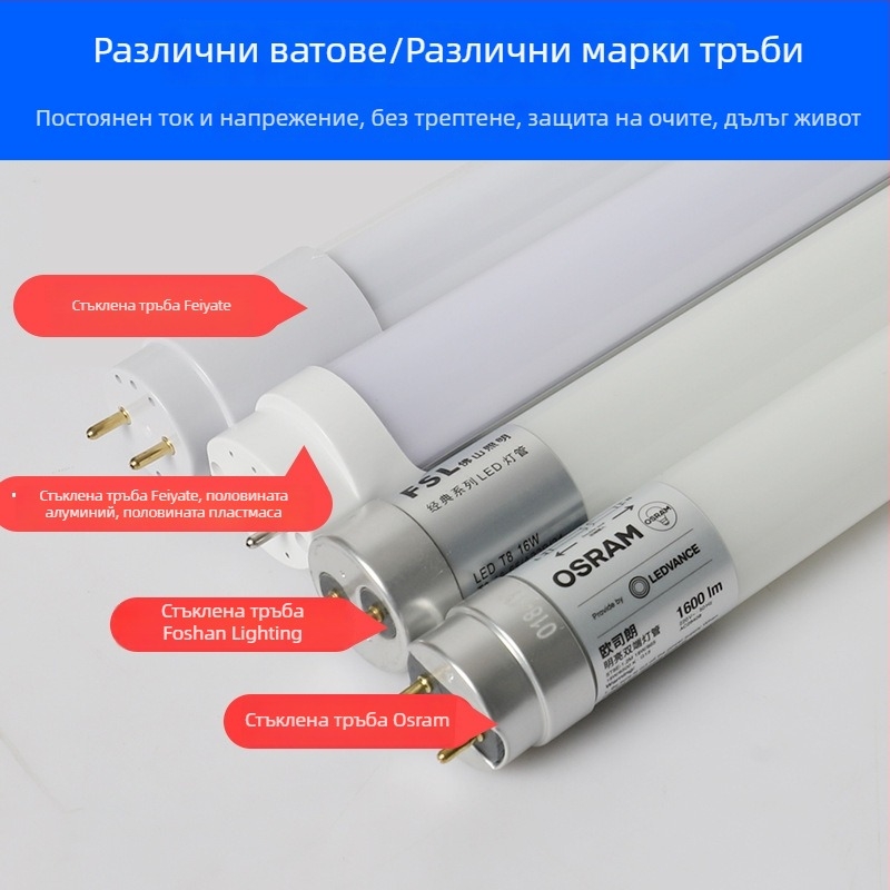LED линейно осветление за T8 с водоустойчив, прахоустойчив и взривозащитен корпус – комплект за монтаж с едно- и двутръбов държач