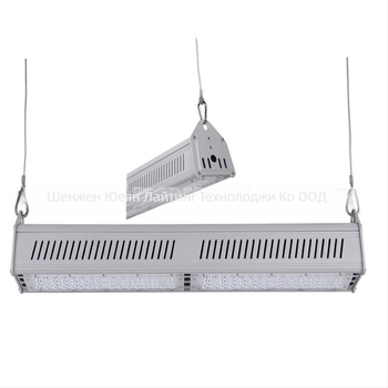 LED линеен индустриално-минен осветител, алуминиево тяло, 100W, комплект осветление