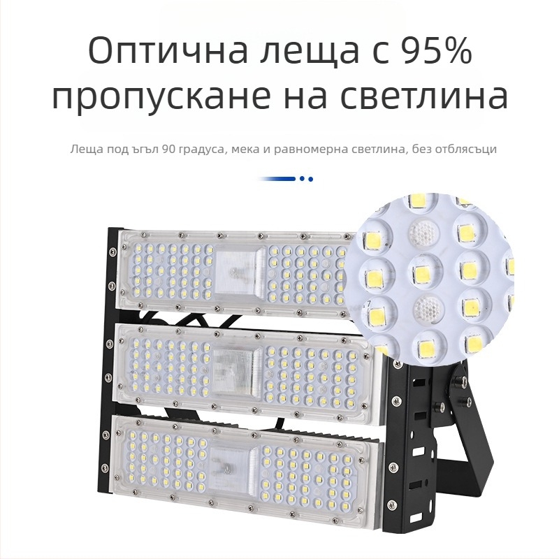 Радарен сензорен прожектор за външна употреба, 200W, висока чувствителност, дълъг обхват, IP65 водоустойчив