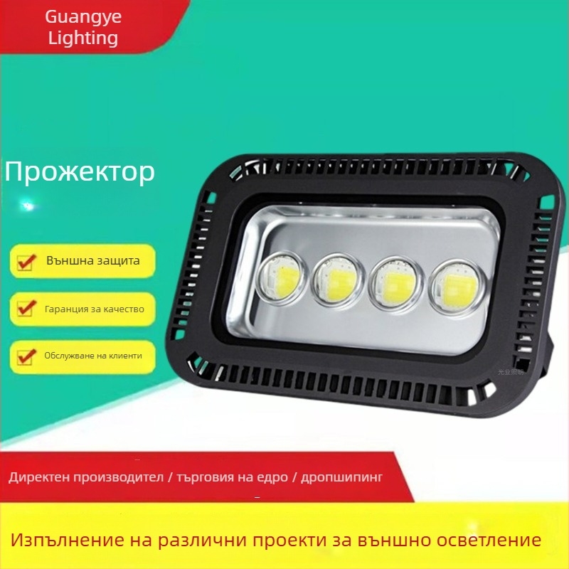Външен LED прожектор със леща, квадратна форма, 100W–200W
