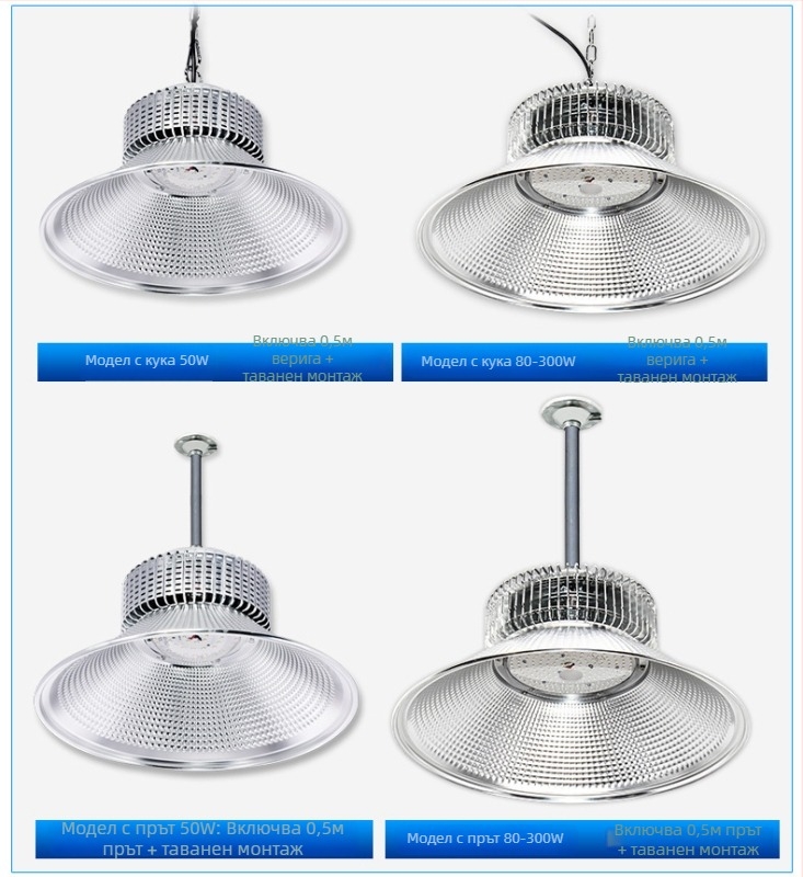 LED индустриална таванна лампа за фабрики, работилници и складове – 100W/150W/200W