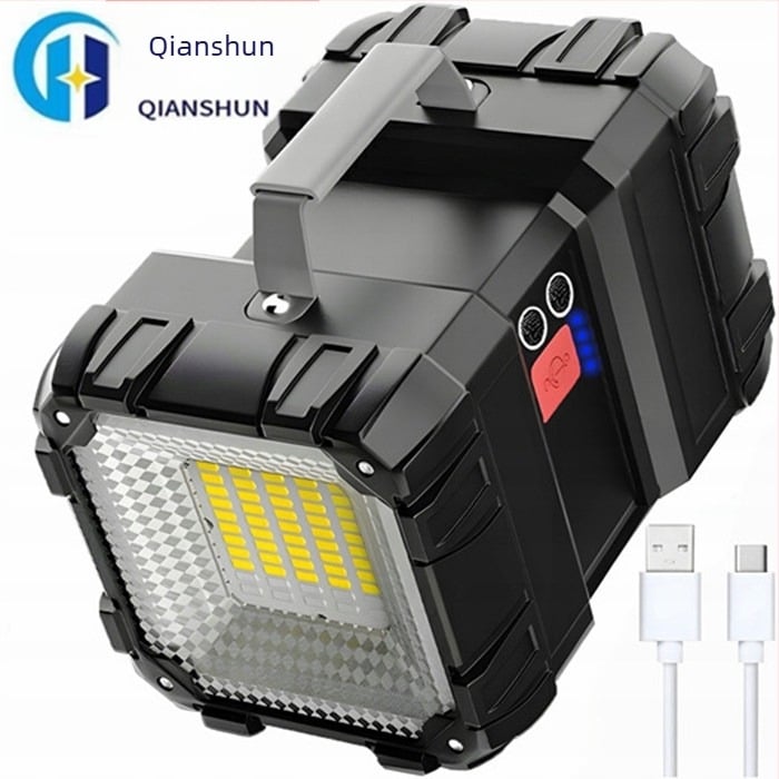 LED преносима лампа с прожектор P90, двойна глава, дълъг обхват, къмпинг лампа, презареждаща