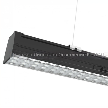 LED линейна подвесна лампа за офис — модерен дизайн, дълга лента за кабинет, класна стая и конферентна зала, правоъгълна, модулна