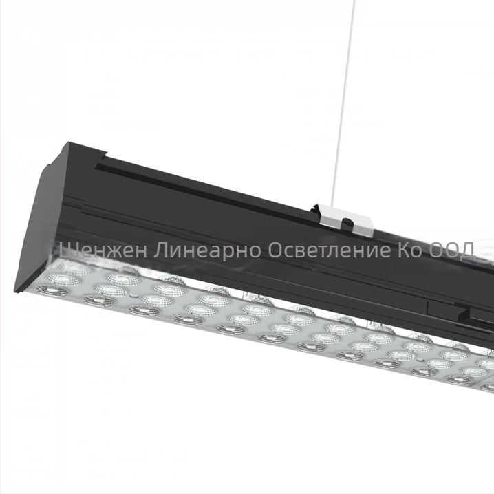 LED линейна подвесна лампа за офис — модерен дизайн, дълга лента за кабинет, класна стая и конферентна зала, правоъгълна, модулна