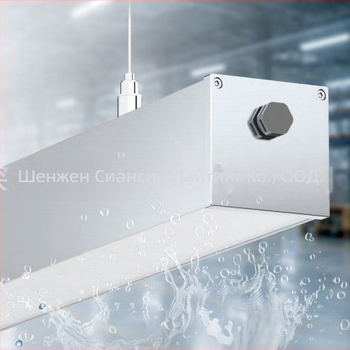 IP65 водоустойчива линейна LED лампа с квадратна тръба, за офис и външна фасада, алуминиево тяло, дължина 1,2 м, 288 диода, 6000 K, 4000 лм, PF 0,9, CRI 80