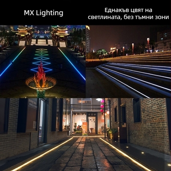 Yimei LED линейна вградена светлина за стена, външно водоустойчиво осветление, топло бяло