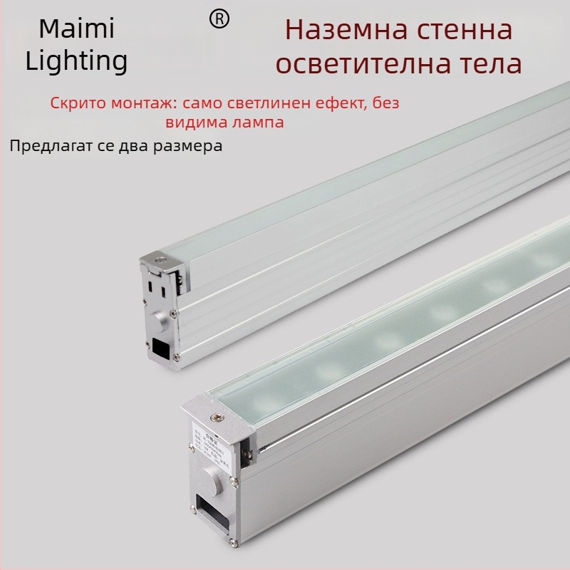 Yimei LED линейна вградена светлина за стена, външно водоустойчиво осветление, топло бяло