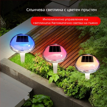 Соларна външна градинска LED лампа с шип за заземяване, лампа за тревна площ, форма медуза-гъба, сензор за светлина, ретро стил