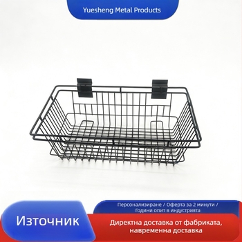 Монтирана на стена метална кошница за съхранение, кухненска кошница без пробиване, баня, мрежеста кошница за съхранение